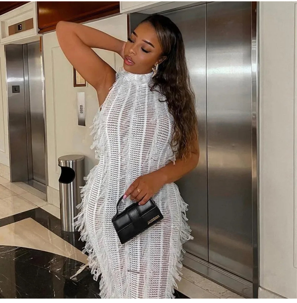 Wholesale Tassel Mesh Dress