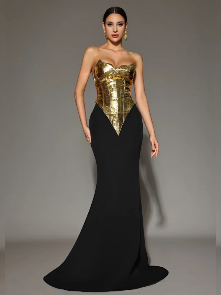 Gold Black Two Piece Set