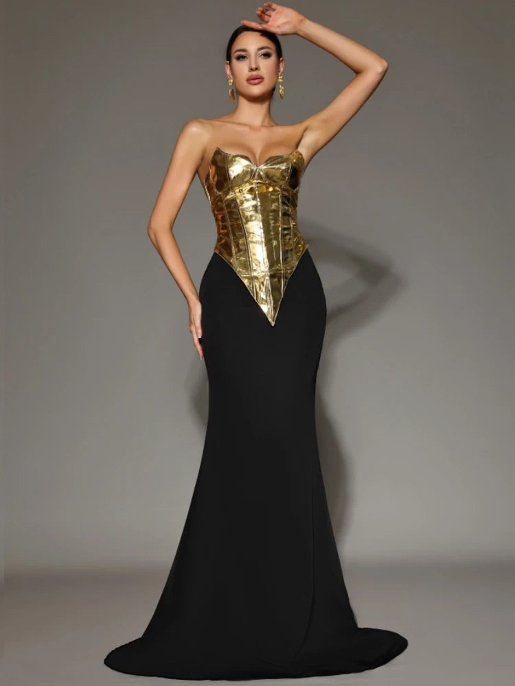 Gold Black Two Piece Set