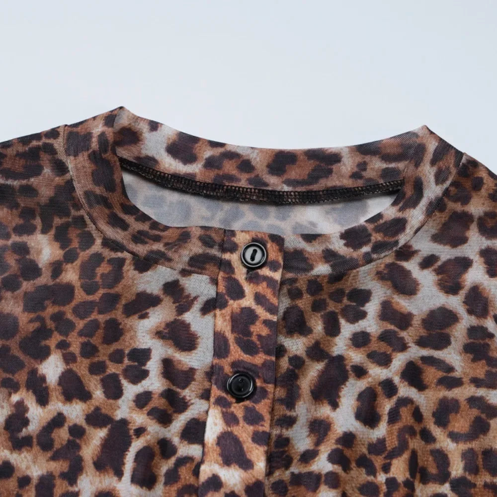 Leopard Mesh Two-Piece