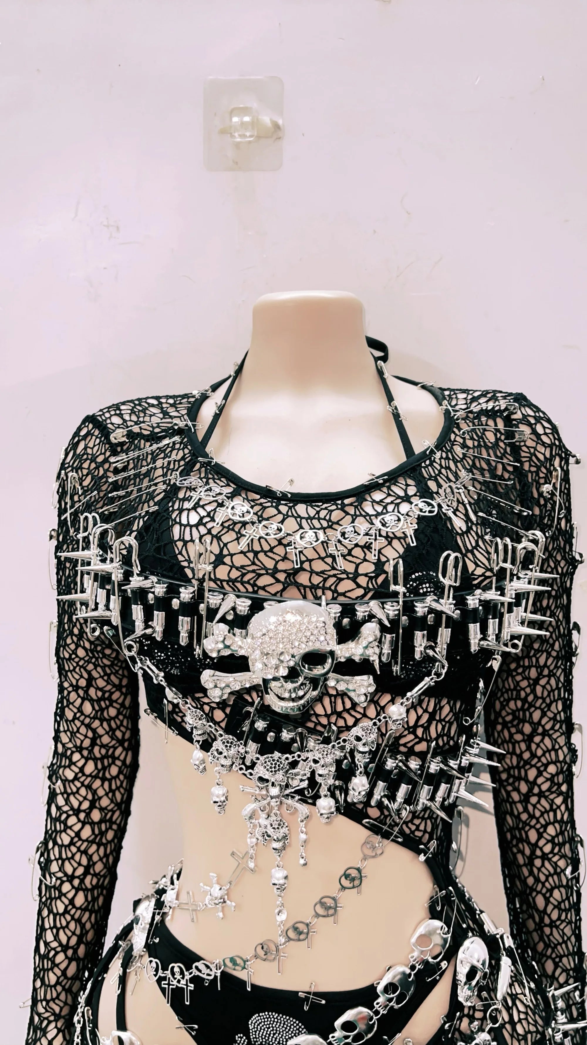 Gothic Punk Skull Mini Dress