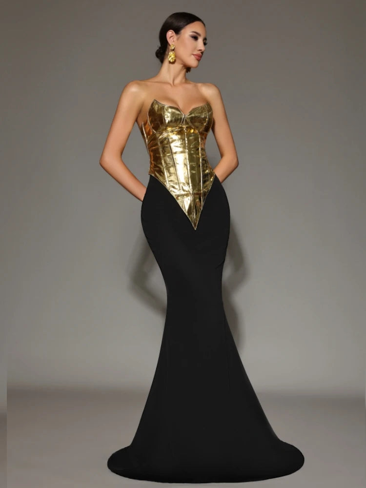 Gold Black Two Piece Set