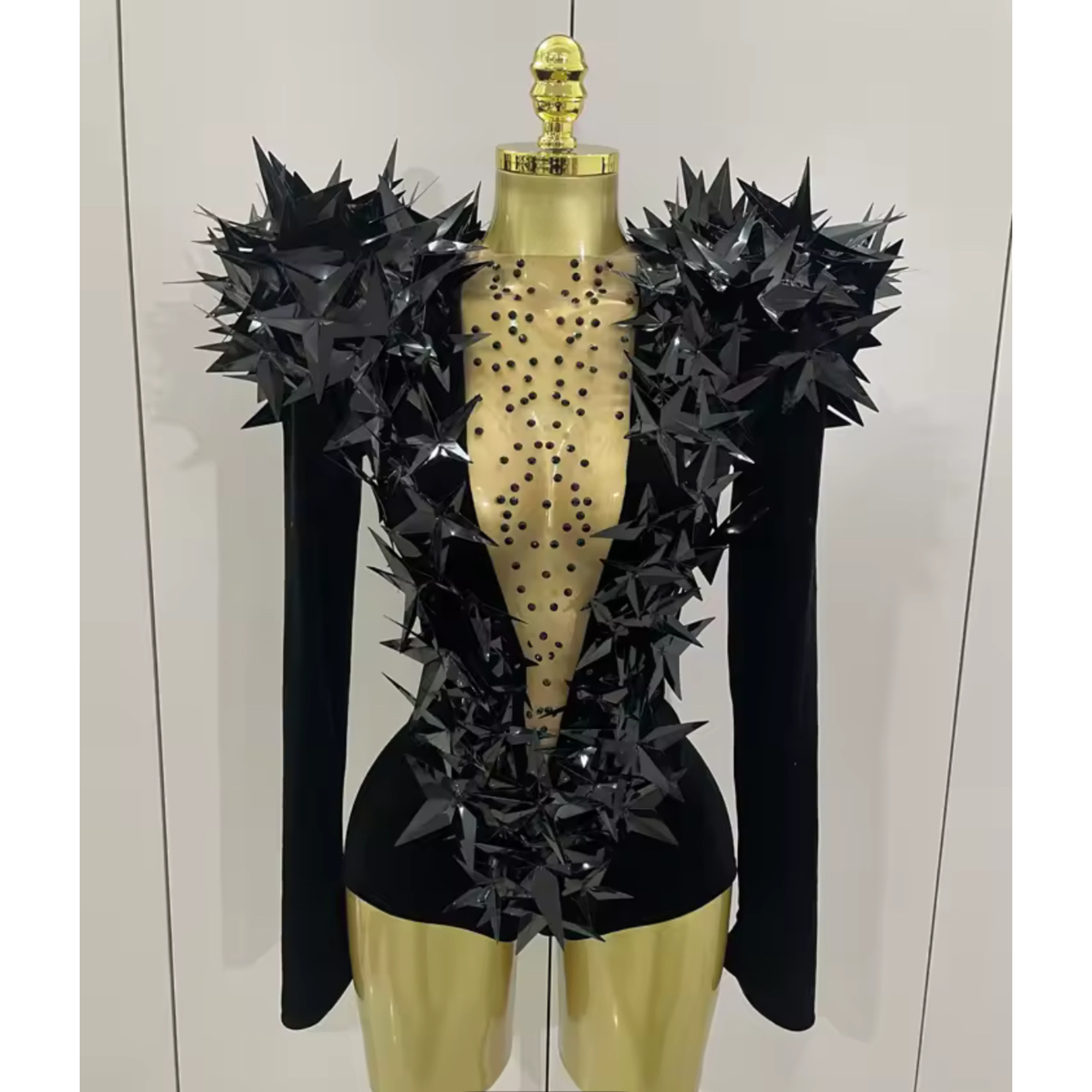 Shiny Black Bodysuit