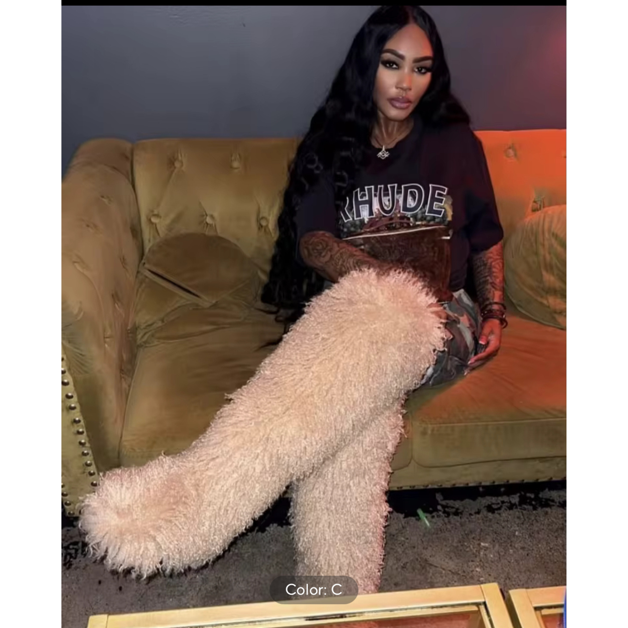 Winter Fox Fur Thigh Boots