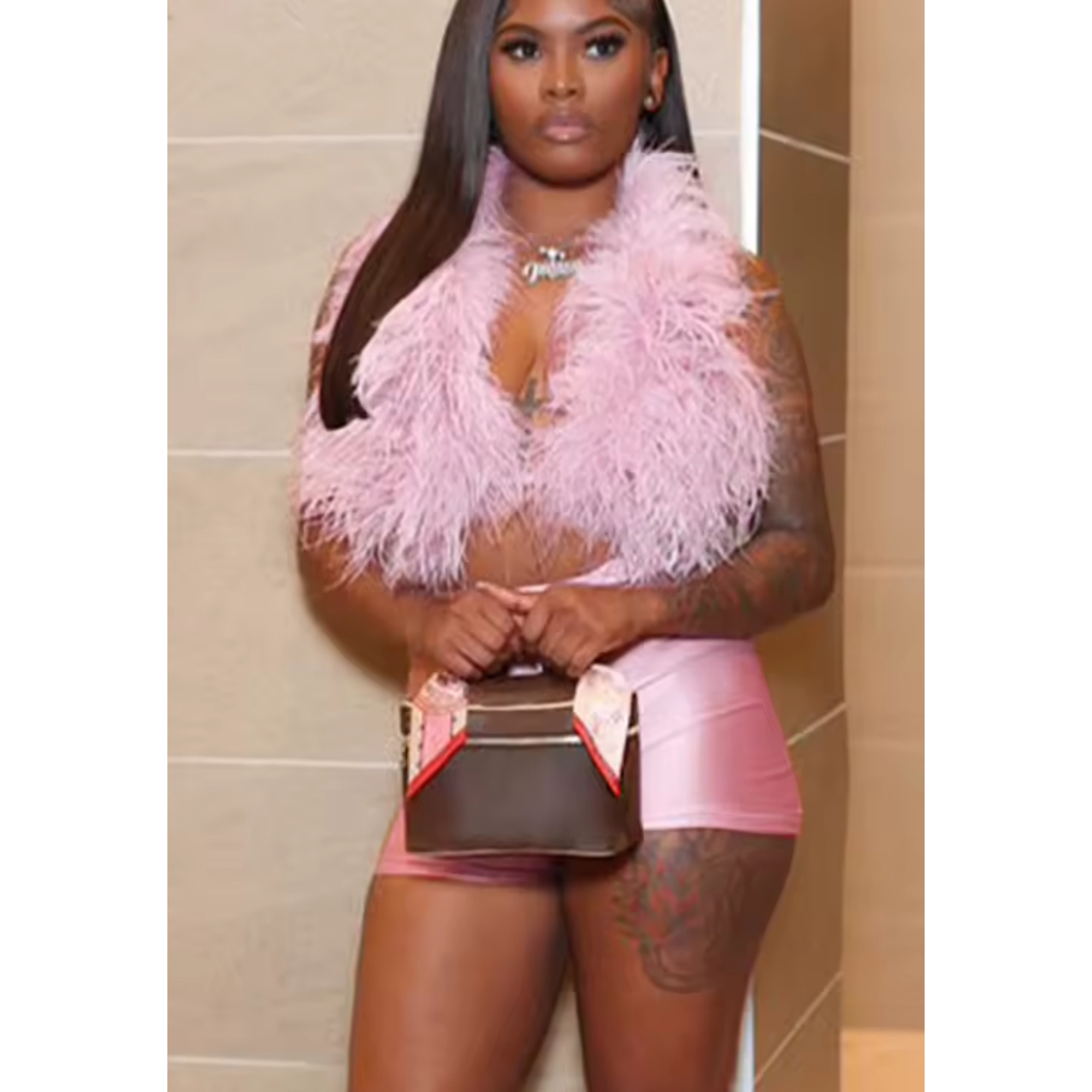 Feather Bodycon Romper