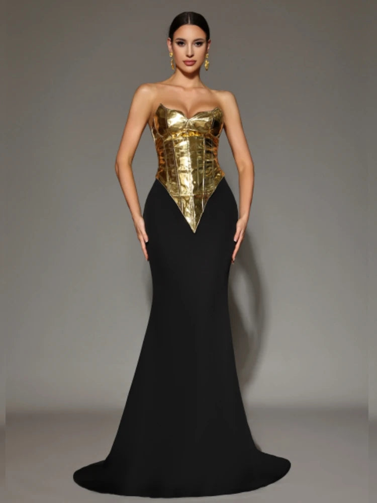 Gold Black Two Piece Set