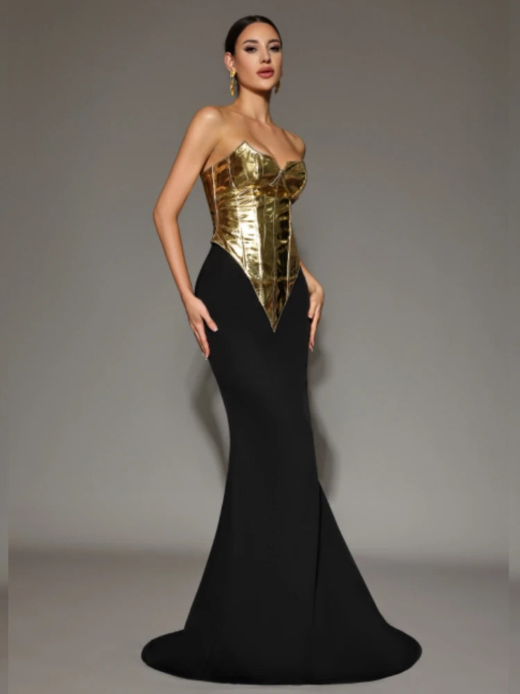 Gold Black Two Piece Set