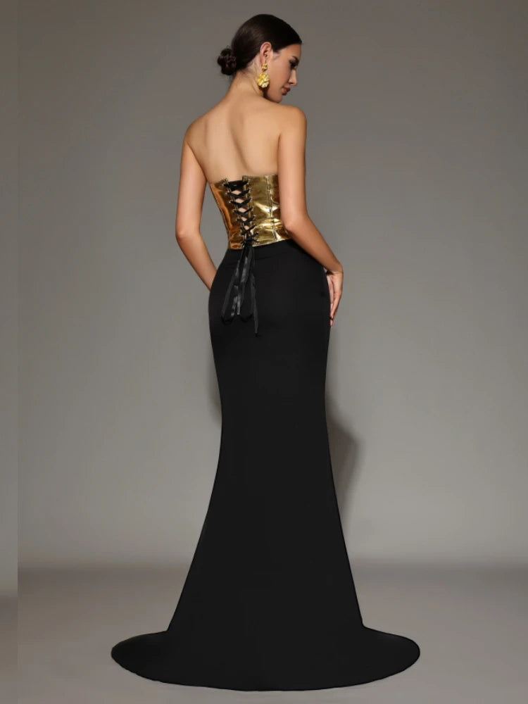 Gold Black Two Piece Set