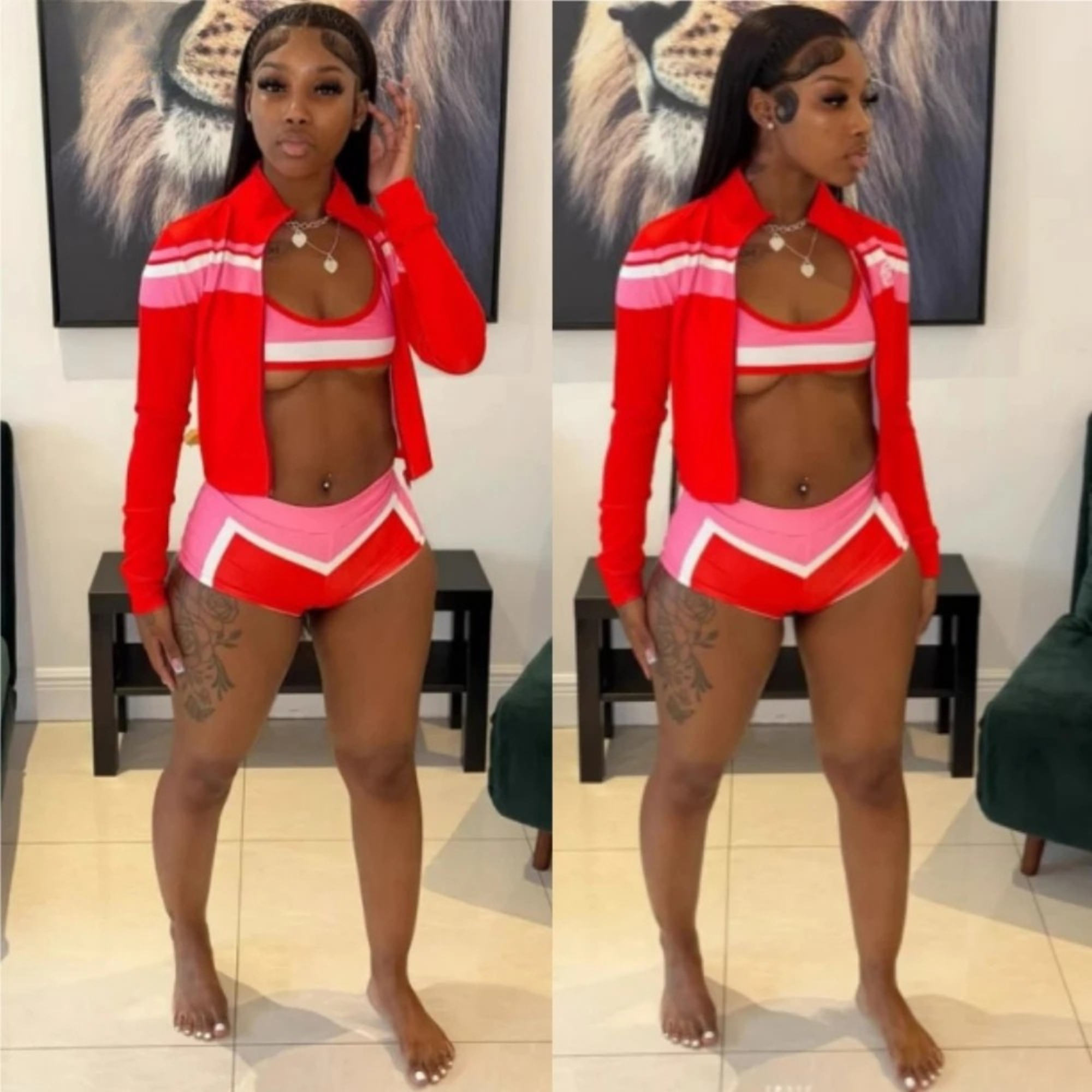 HLJampG G Red Streetwear Set